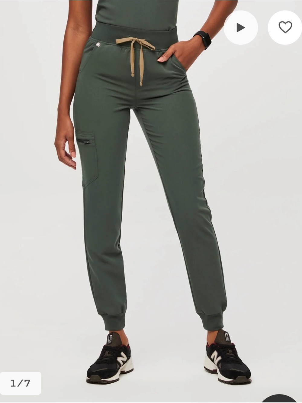 Figs Zamora High Rise Jogger Pant in color Moss